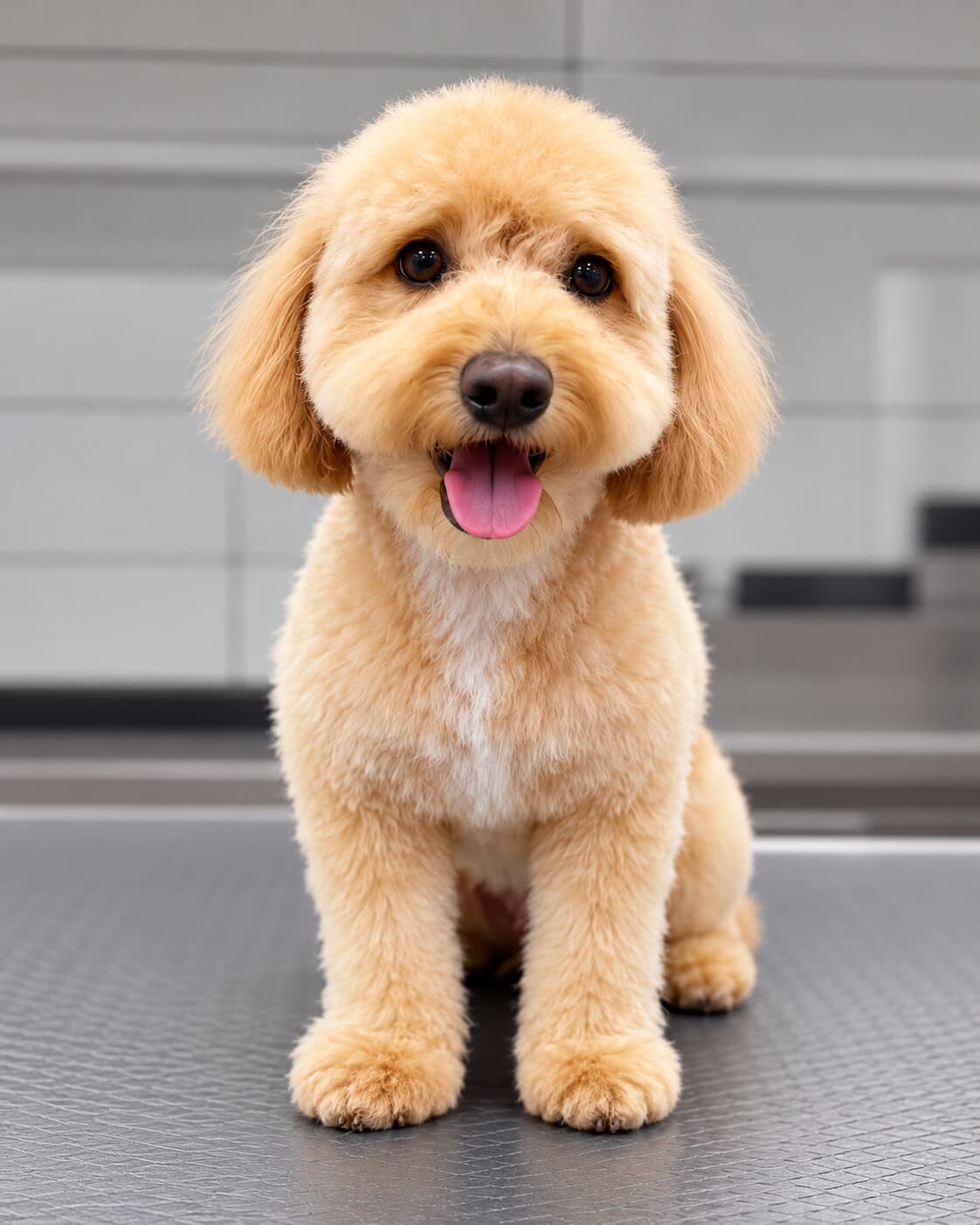 The same dog with a neatly trimmed teddy-bear cut after grooming at Patim Pet Kuaför